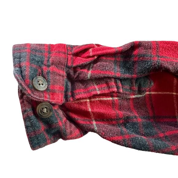 Furst of a Kind Women's L/S Red & Black Plaid Flannel Lace Up V Nack Crop Top - Picture 7 of 8